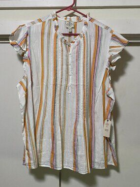 NWT - St. John's Bay sleeveless, multi stripe tunic, size 2X